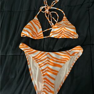 Brand new orange zebra triangl bikini